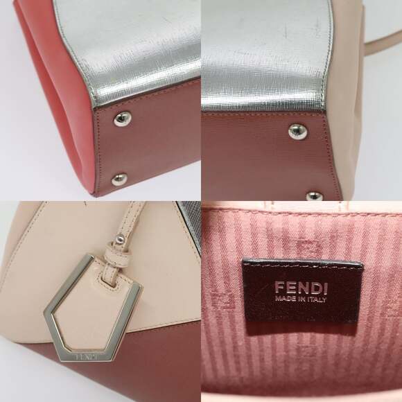 FENDI Petite To Jules Hand Bag Leather Pink Silver - Picture 11 of 13